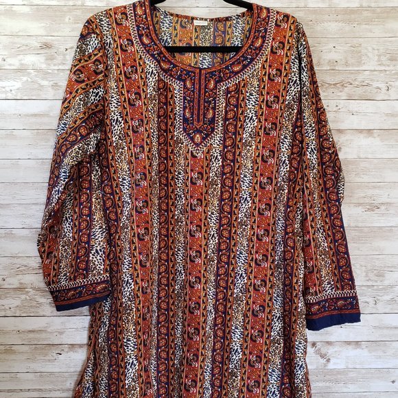 Dresses & Skirts - Colorful Floral Indian Dress Size Free Size